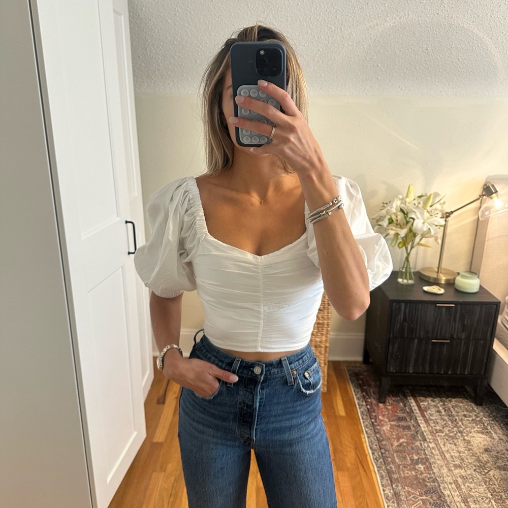 Abercrombie & Fitch puff sleeve squareneck top